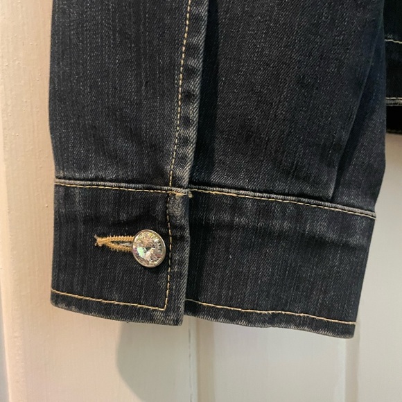 CHRISTINE ALEXANDER swarovoski bling jean jacket large EUC - Picture 5 of 7